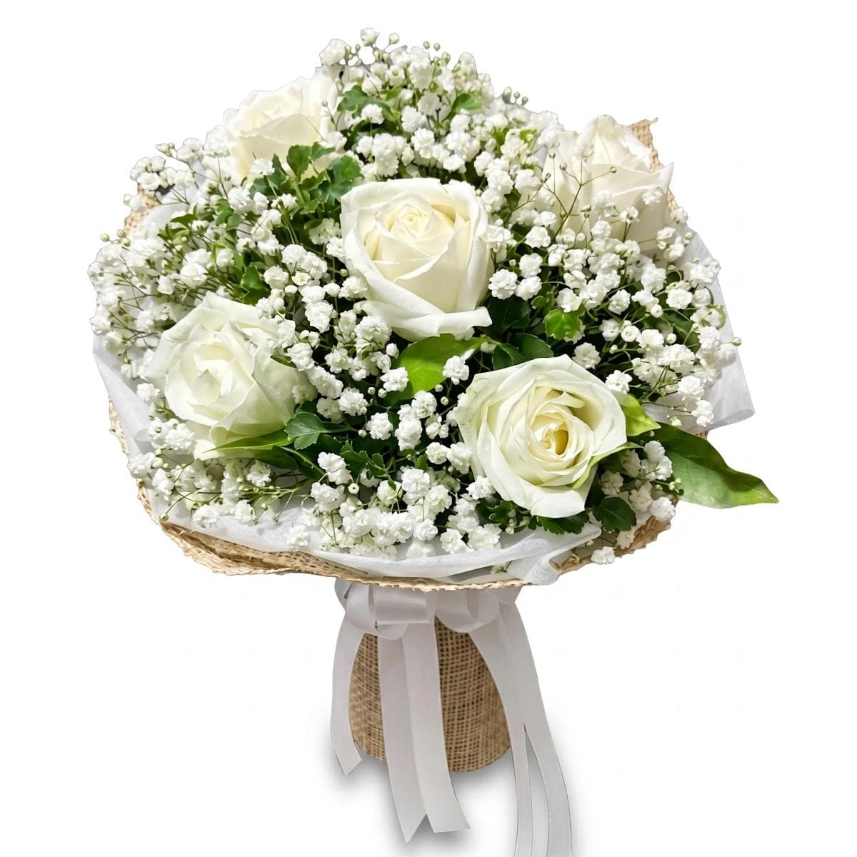 Gentle White Rose Bouquet