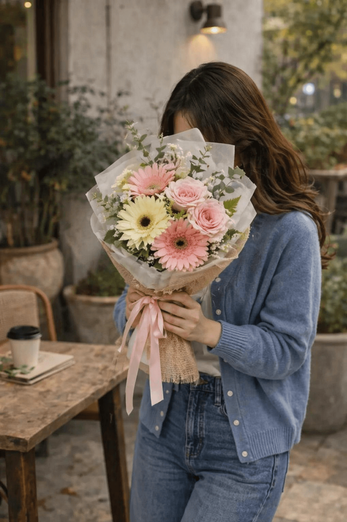 A vibrant mixed bouquet made with fresh featured flowers, supporting blooms, and seasonal greenery for a full, balanced look. Wrapped with quality paper and finished with a ribbon. Perfect for birthdays, congratulations, anniversaries, or any moment you want to make special.