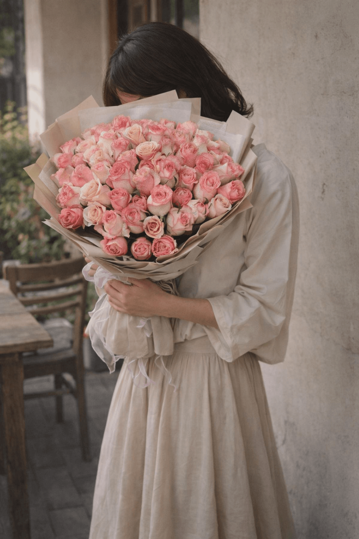 A beautiful bouquet of 51 pink roses, arranged in a full and elegant style. Soft in color and graceful in appearance, this bouquet is wrapped neatly with premium paper and finished with a ribbon. It is a lovely choice for expressing affection, admiration, gratitude, and warm feelings.