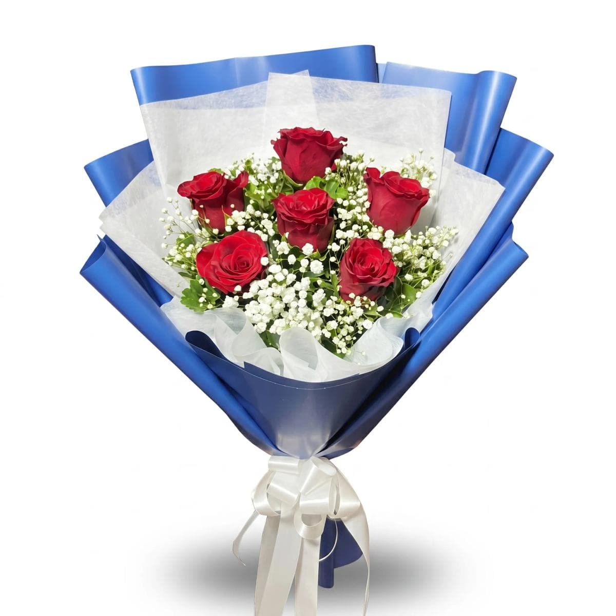 A timeless bouquet of seven roses with delicate baby’s breath, designed in a clean round shape. Perfect for anniversaries, birthdays, or a simple “I’m thinking of you.” Romantic, elegant, and always in style.