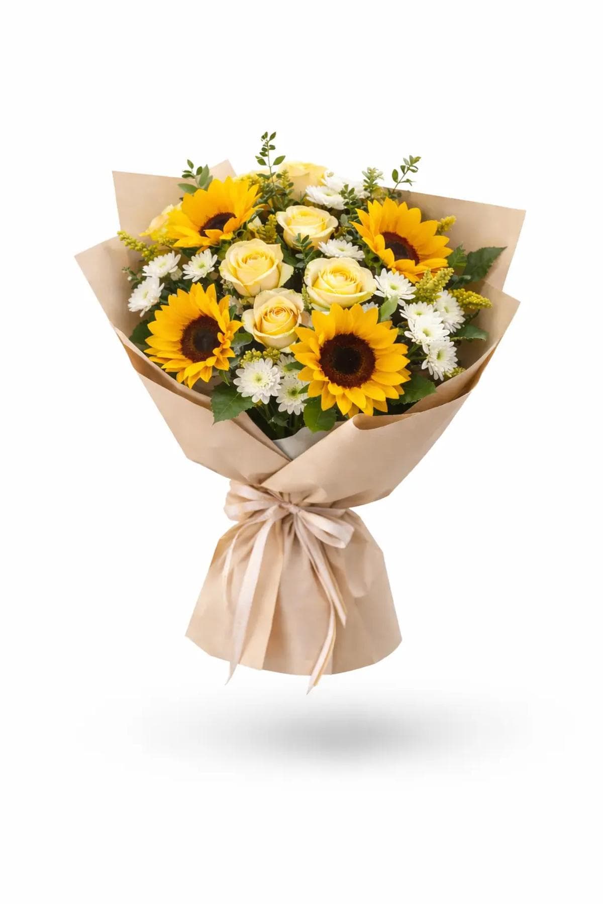 A bright and cheerful mixed bouquet full of sunshine and positive energy. This bouquet brings joy, warmth, and smiles from the first look.