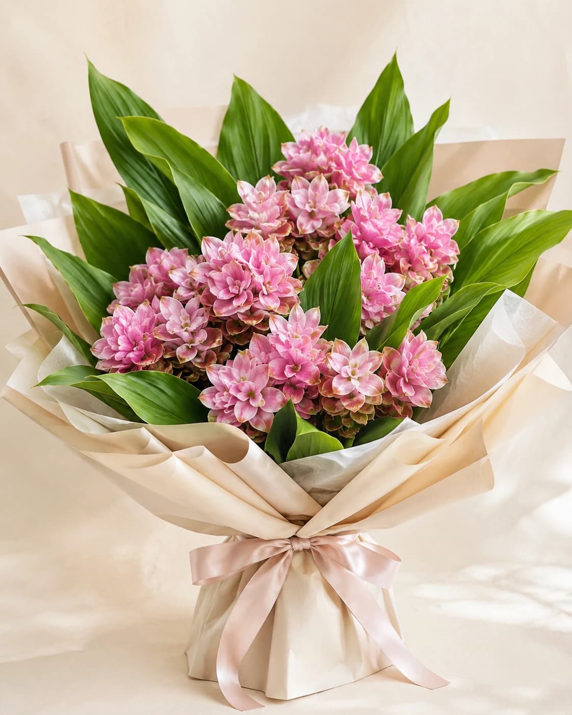 Elegant Pink Bloom Bouquet | Siam Tulips Pink